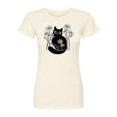 Облегающая футболка для юниоров Black Cat In Daisies Licensed Character