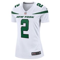 Женское джерси Nike Zach Wilson White New York Jets первого раунда драфта НФЛ 2021 года Nike