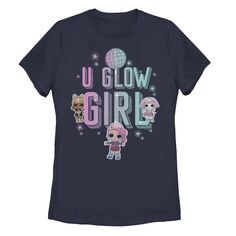 Юниорская L.O.L. Сюрприз! Футболка с рисунком U Glow Girl Licensed Character, темно-синий
