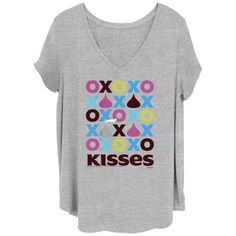 Детская футболка больших размеров Hershey&apos;s Kisses XOXO с V-образным вырезом и рисунком Hershey&apos;s Hershey's