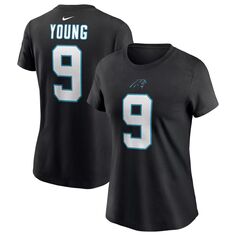 Женская футболка Nike Bryce Young Black Carolina Panthers с именем и номером игрока первого раунда драфта НФЛ 2023 года Nike
