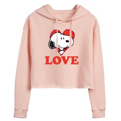 Укороченное худи для подростков Peanuts Snoopy Love Licensed Character, розовый