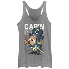 Майка с гоночной спиной Tri-Blend для юниоров Captain Crunch Capitan Text Stack Licensed Character