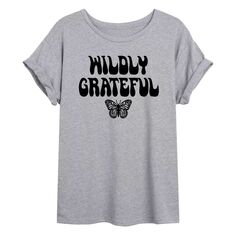 Детская футболка оверсайз с рисунком бабочки &quot;Wildly Grateful&quot; Licensed Character