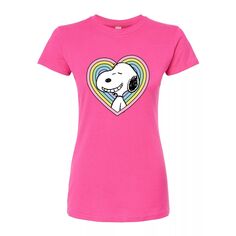 Детская футболка Peanuts Snoopy с графическим принтом в форме сердца Licensed Character, розовый