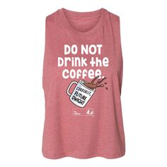 Укороченная майка для подростков The Office Drink Coffee Licensed Character, розовый