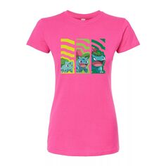 Облегающая футболка для юниоров Pokémon Bulbasaur Evolutions Licensed Character, розовый