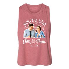 Укороченная майка The Office Jim Pam для юниоров Licensed Character, розовый
