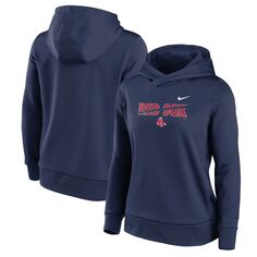 Женский темно-синий пуловер с капюшоном Nike Boston Red Sox Club Angle Performance Nike