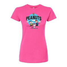 Юниорская футболка Peanuts Gang Skiing с графическим рисунком Licensed Character, розовый