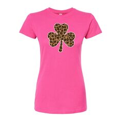 Детская футболка с леопардовым принтом и рисунком клевера ко Дню Святого Патрика Licensed Character, розовый