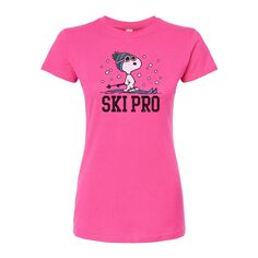 Юниорская футболка с графическим рисунком Peanuts Ski Pro Licensed Character, розовый