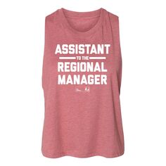 Укороченная майка Juniors&apos; The Office Regional Manager Licensed Character, розовый