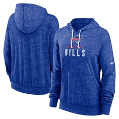 Женский винтажный пуловер с капюшоном для тренажерного зала Nike Royal Buffalo Bills больших размеров Nike