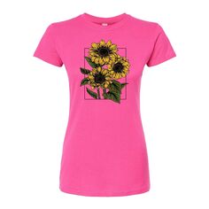 Детская приталенная футболка Vintage Sunflowers Licensed Character, розовый