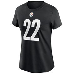 Женская черная футболка с именем и номером игрока Nike Najee Harris Pittsburgh Steelers Nike