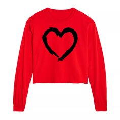 Укороченная футболка с длинными рукавами и сердечками Paintbrush для юниоров Licensed Character, красный