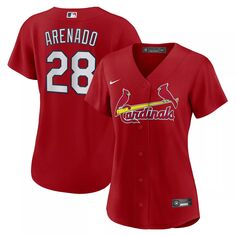Женская футболка Nike Nolan Arenado Red St. Louis Cardinals Alternate Replica Player Nike