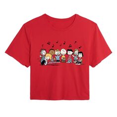 Укороченная футболка с музыкальным рисунком Peanuts для детей Juniors Licensed Character, красный