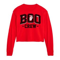 Укороченная футболка с длинными рукавами и рисунком Boo Crew для юниоров Licensed Character, красный