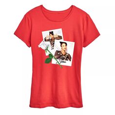 Женская футболка с рисунком Polaroids Selena Quintanilla Licensed Character, красный