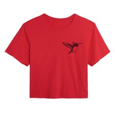Укороченная футболка с рисунком Hummingbird для юниоров Licensed Character, красный