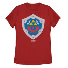 Детская футболка с логотипом Nintendo Legend Of Zelda Link&apos;s Awakening Hylian Shield Licensed Character, красный