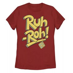 Детская футболка Scooby-Doo Ruh-Roh с большой надписью Licensed Character, красный