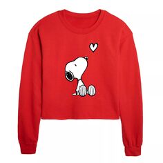 Укороченный свитшот с рисунком в форме сердца Peanuts Snoopy для детей Juniors Licensed Character, красный