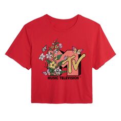 Укороченная футболка MTV Botanical для юниоров Licensed Character, красный
