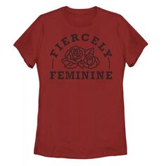 Женственная футболка с текстовым цветочным принтом для юниоров Licensed Character, красный