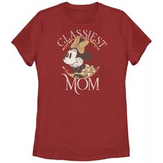 Классная футболка с рисунком Минни Маус для детей Disney&apos;s Minnie Mouse с логотипом «Самая стильная мама» Licensed Character, красный