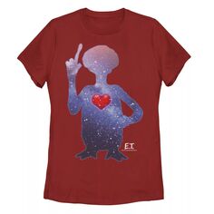 Юниоры E.T. Футболка с силуэтом сердца земной вселенной Licensed Character, красный