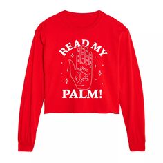 Укороченная футболка с рисунком Read My Palm для юниоров Licensed Character, красный