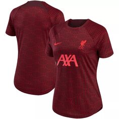 Женская предматчевая домашняя футболка Nike Burgundy Liverpool 2022/23 Nike