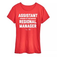 Женская футболка с рисунком «Офис-помощник регионального менеджера» Licensed Character, красный