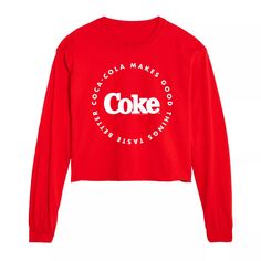 Укороченная футболка с длинными рукавами и рисунком Coca-Cola Taste Better для юниоров Licensed Character, красный