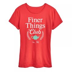 Женская футболка с графическим рисунком The Office Finer Things Club Licensed Character, красный