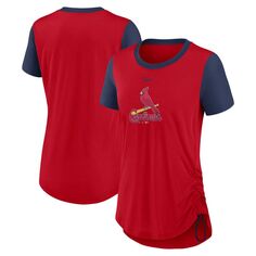 Женская красная модная футболка Nike St. Louis Cardinals Hipster Swoosh с завязками Tri-Blend Performance Fashion Nike