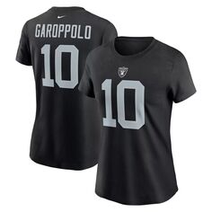 Женская черная футболка с именем и номером игрока Nike Jimmy Garoppolo Las Vegas Raiders Nike