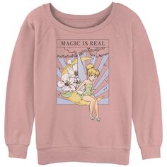 Плакат Disney&apos;s Tinker Bell Juniors&apos; Magic Is Real. Пуловер из махровой ткани с напуском и рисунком. Disney