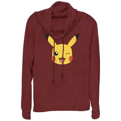 Пуловер с графическим рисунком и логотипом Pokémon Pikachu для юниоров, толстовка с большим лицом Licensed Character