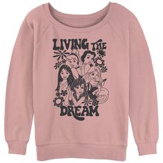 Махровый пуловер с напуском и графическим рисунком Disney Princesses Junior Living The Dream Flowers Disney