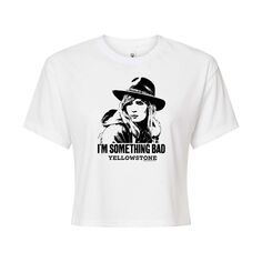 Укороченная футболка с рисунком Yellowstone Beth для юниоров &quot;I&apos;m Something Bad&quot; Licensed Character, белый