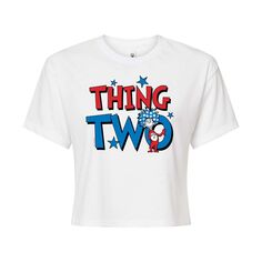 Укороченная футболка с рисунком Dr. Seuss Thing Two для юниоров Licensed Character, белый
