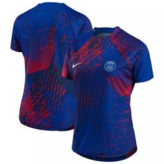 Женская предматчевая футболка Nike Blue Paris Saint-Germain 2022 Nike