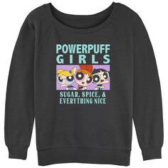 Пуловер из махровой ткани с напуском для юниоров «Суперкрошки» Sugar Spice &amp; Everything Nice Trio Licensed Character