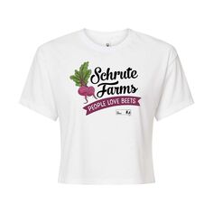 Укороченная футболка The Office Schrute Farms для юниоров Licensed Character, белый