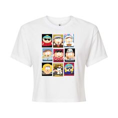 Укороченная футболка South Park Cartman для юниоров Licensed Character, белый