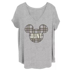 Детская клетчатая футболка больших размеров с изображением тети Disney&apos;s Микки Маус Disney